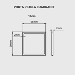 Imagen de Receptáculo con rejilla y marco cuadrado pulida Elleve