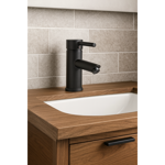 Imagen de Grifería de lavatorio Monocomando de mesada Milano Negro Mate