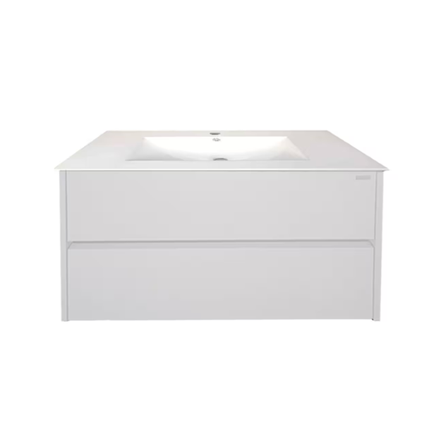 Imagen de Mueble de baño suspendido Blanco 60 cm con bacha de loza
