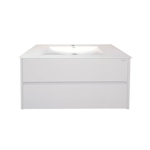 Imagen de Mueble de baño suspendido Blanco 80 cm con bacha de loza