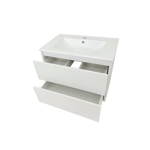 Imagen de Mueble de baño suspendido Blanco 80 cm con bacha de loza