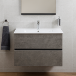 Imagen de Mueble de baño suspendido Gris Claro 80 cm con bacha de loza