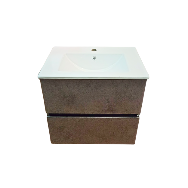 Imagen de Mueble de baño suspendido Gris Oacuro 60 cm con bacha de loza