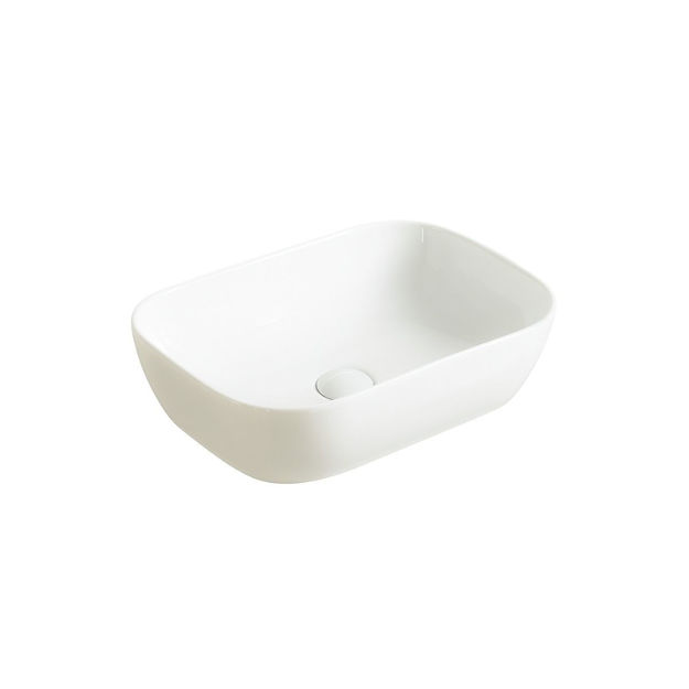 Imagen de Bacha de apoyo rectangular 46x36x13 cm Blanca Brillante DMC