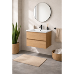 Imagen de Mueble de baño suspendido Oak 60 cm con bacha de loza