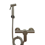 Imagen de Grifería de ducha higiénica Monocomando de pared Milano Gris satinado